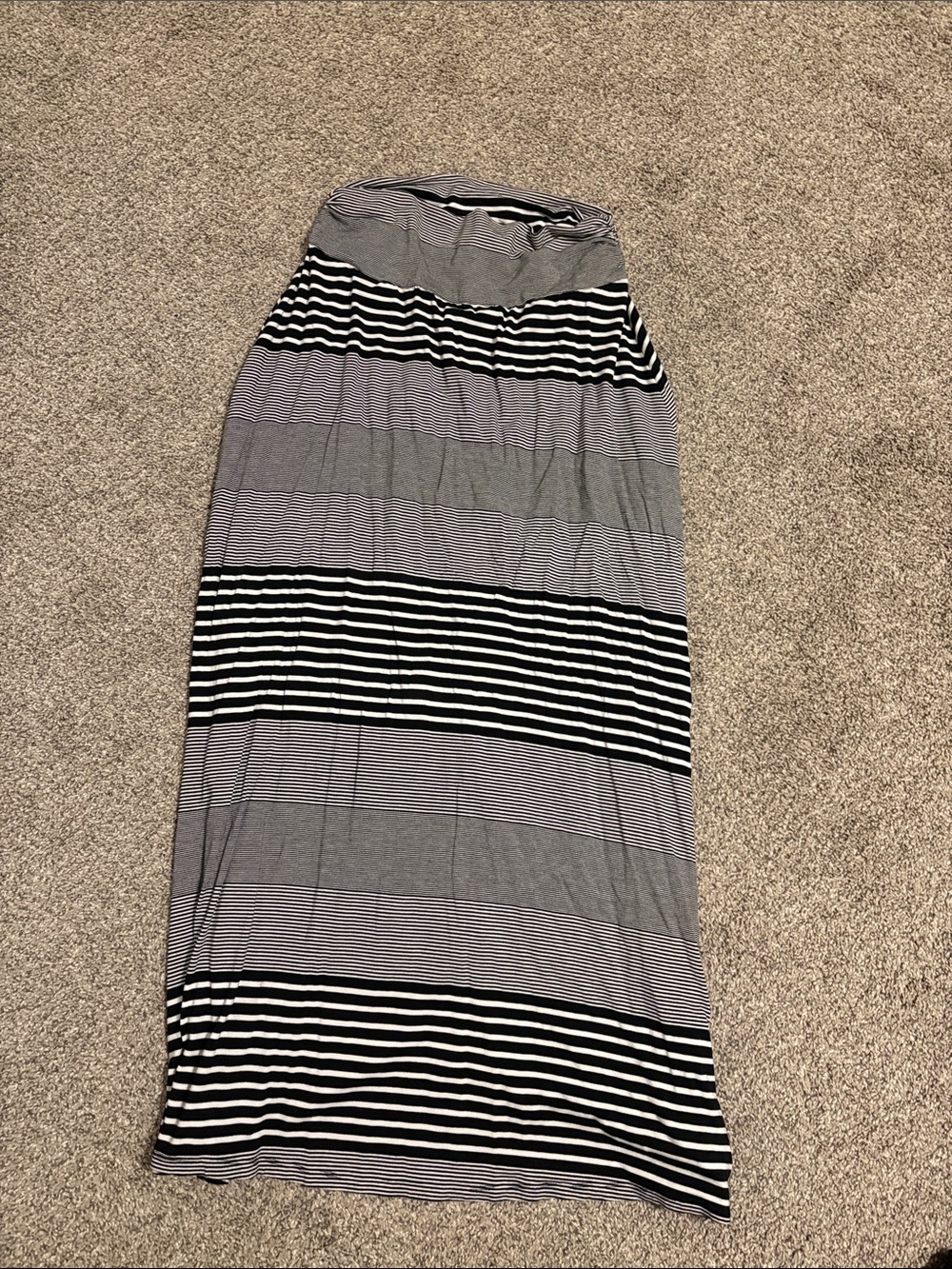Merona Black and White Striped Maxi Skirt
